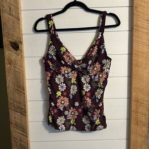 Anne Cole Twisted Front Tankini Top, size 38D/36DD